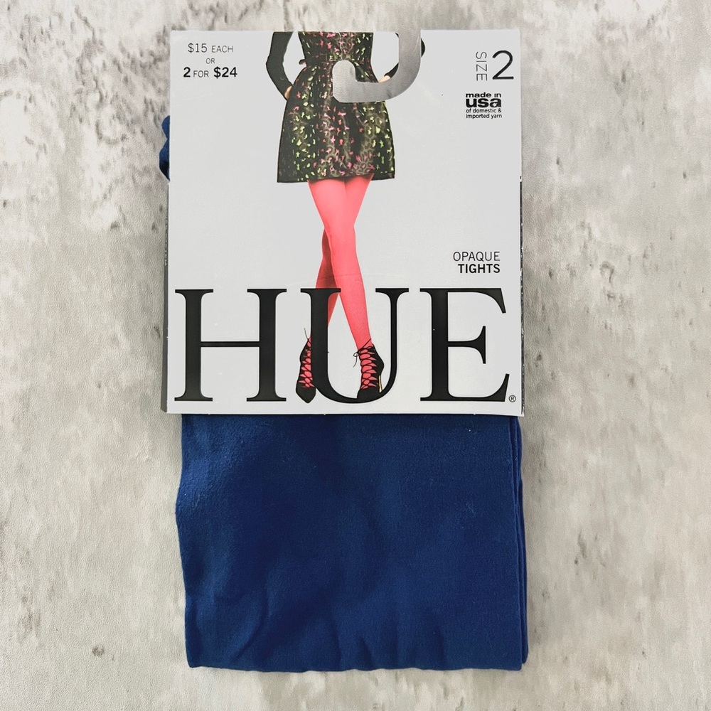 HUE Opaque Tights Ink Blue.  Women’s size 2.